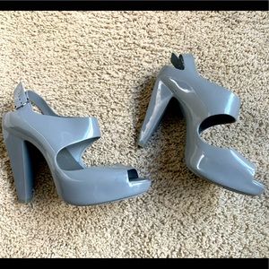 Melissa brand retro funky grey heels size 7